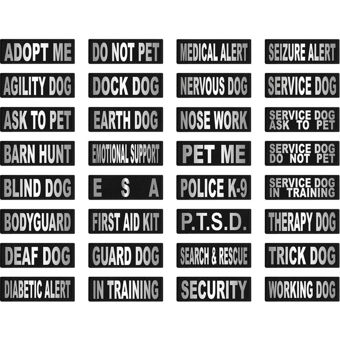 Dogline Security Vest Patches – Removable Security Patch 2-Pack with  Reflective Printed Letters for Support Therapy Dog Vest Harness Collar or  Leash